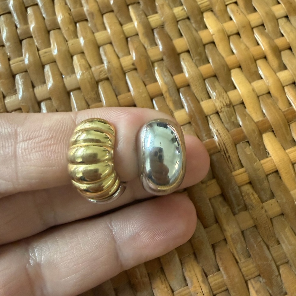 Edwin Pearl Vintage Reversible Non-pierced Hinged Hoop Earrings